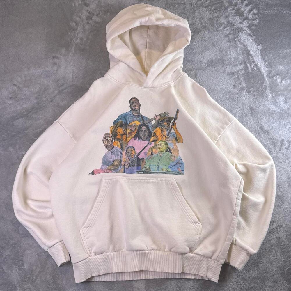 Zach Bryan Quittin’ Time Tour Hoodie Cream Graphic Country Music Merch Medium